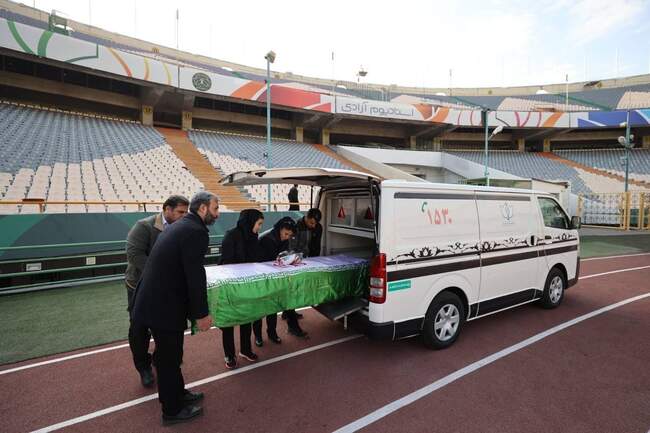 پیکر ملیکا محمدی فوتبالیست تیم ملی بانوان در ورزشگاه آزادی تشییع شد