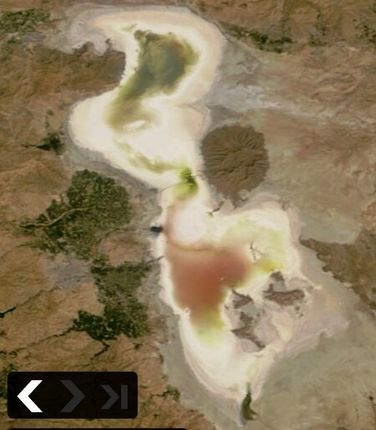 عکس ماهواره ناسا از آخرین وضعیت بی‌حالی دریاچه ارومیه