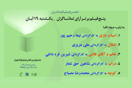 معرفی ۵ فیلم برتر از نگاه تماشاگران در روز دوم جشنواره فیلم کوتاه