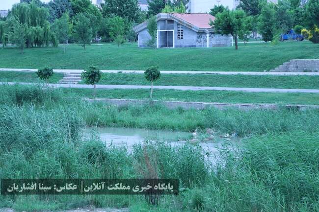 رودخانه‌ای به حال خود رهاشده در میان ارومیه