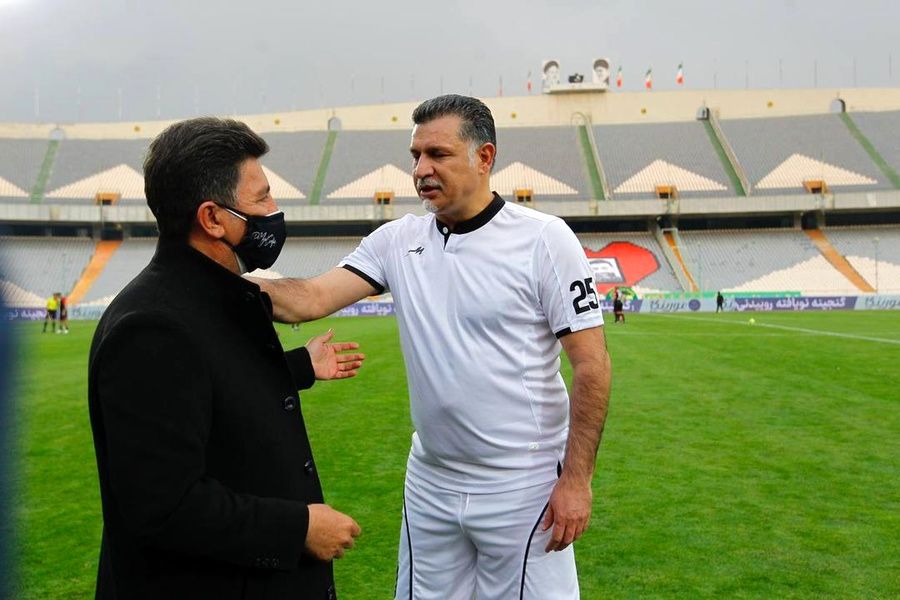 تصاویر دیدار دوستانه منتخب سرخابی و منتخب ۹۸ به یاد انصاریان و میناوند